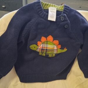 Gymboree Blue Sweater with Dinosaur Design